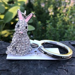 KATE SPADE PAVE CRYSTAL BUNNY KEYCHAIN NWT